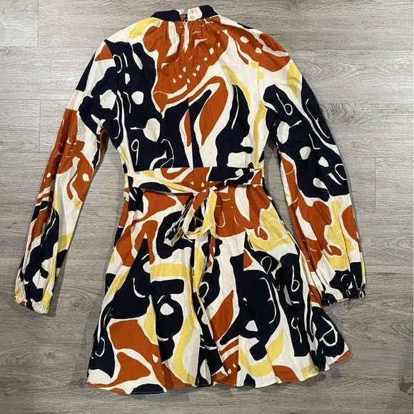 De Loreta‎ Leonor Long Sleeve Mini Dress Abstract Print Medium - Picture 5 of 6